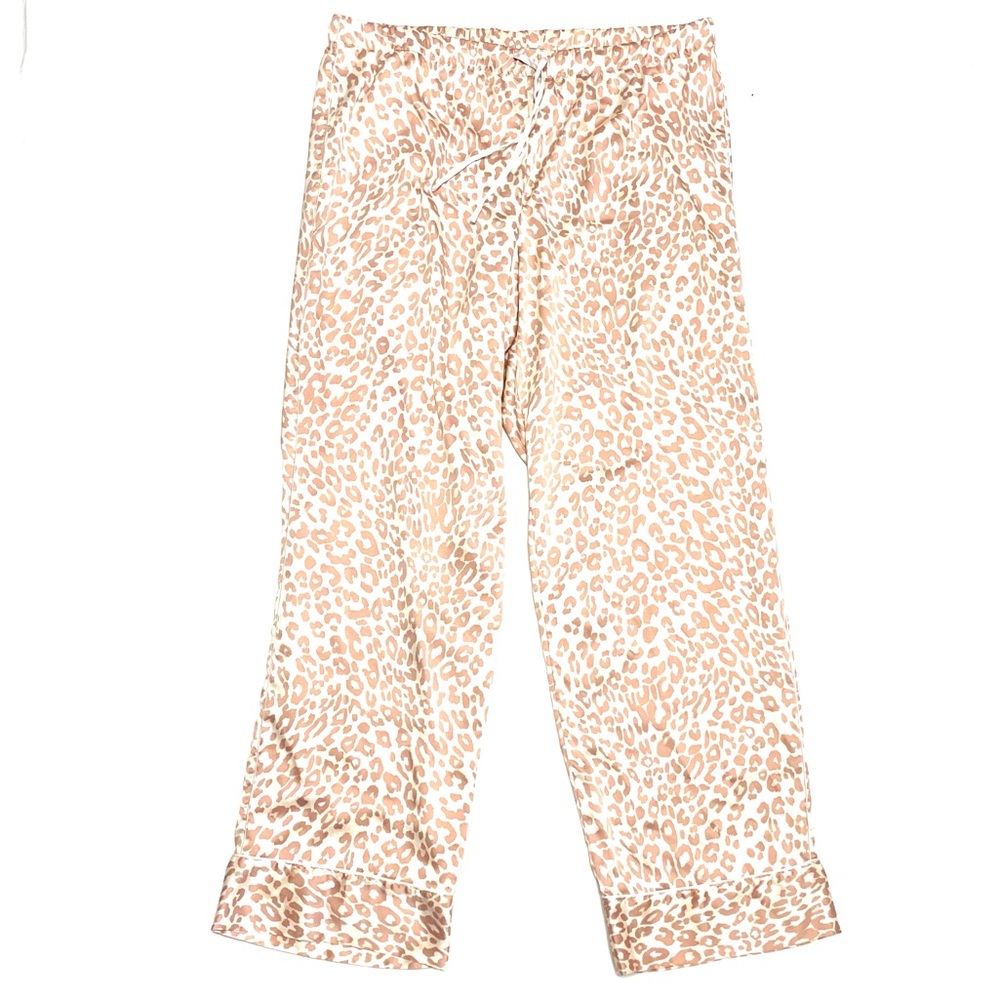 Victoria's Secret Leopard Print Pink Satin Pajama Pants xl